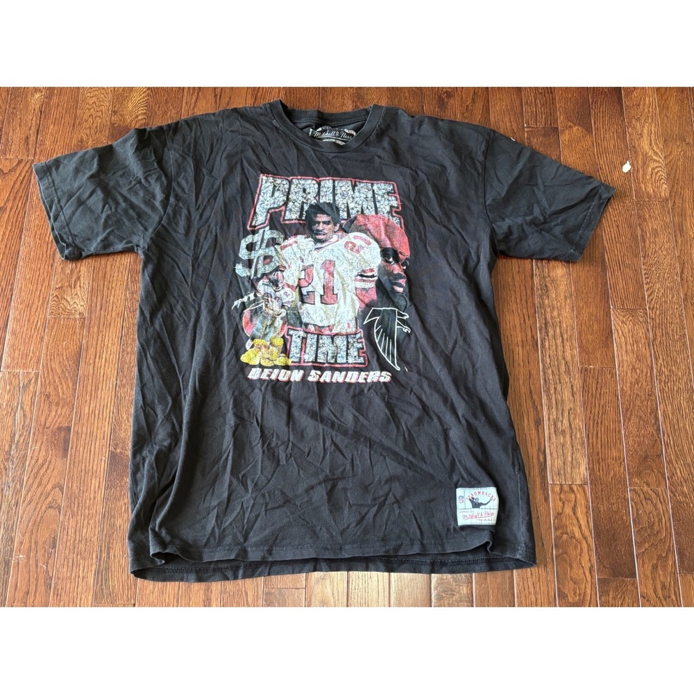 Mitchell & Ness Deion Sanders Atlanta Falcons Prime Time Graphic T-Shirt Mens XL